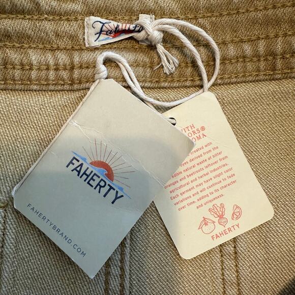 Women's Faherty Tan Wide Leg Pants Size 30 L (12/14) NEW - Picture 3 of 9